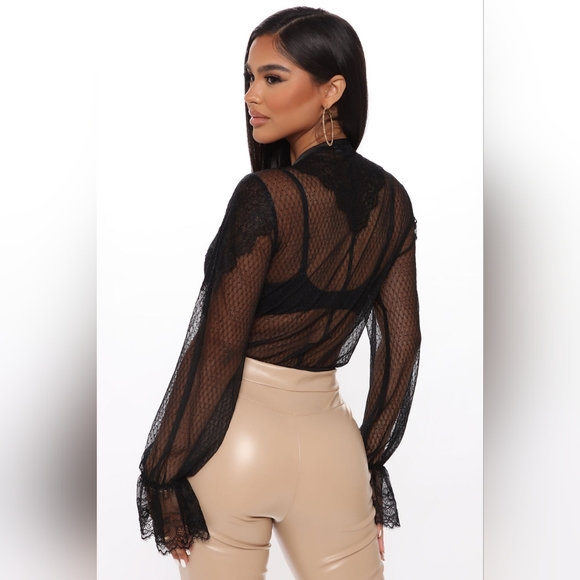 Fashion Nova Here to Handle Business lace bodysuit Size M NEW - Picture 4 of 5